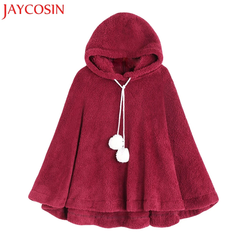 Женский плащ пончо JAYCOSIN винтажный с капюшоном на шнурке Прямая поставка 22|Пальто|
