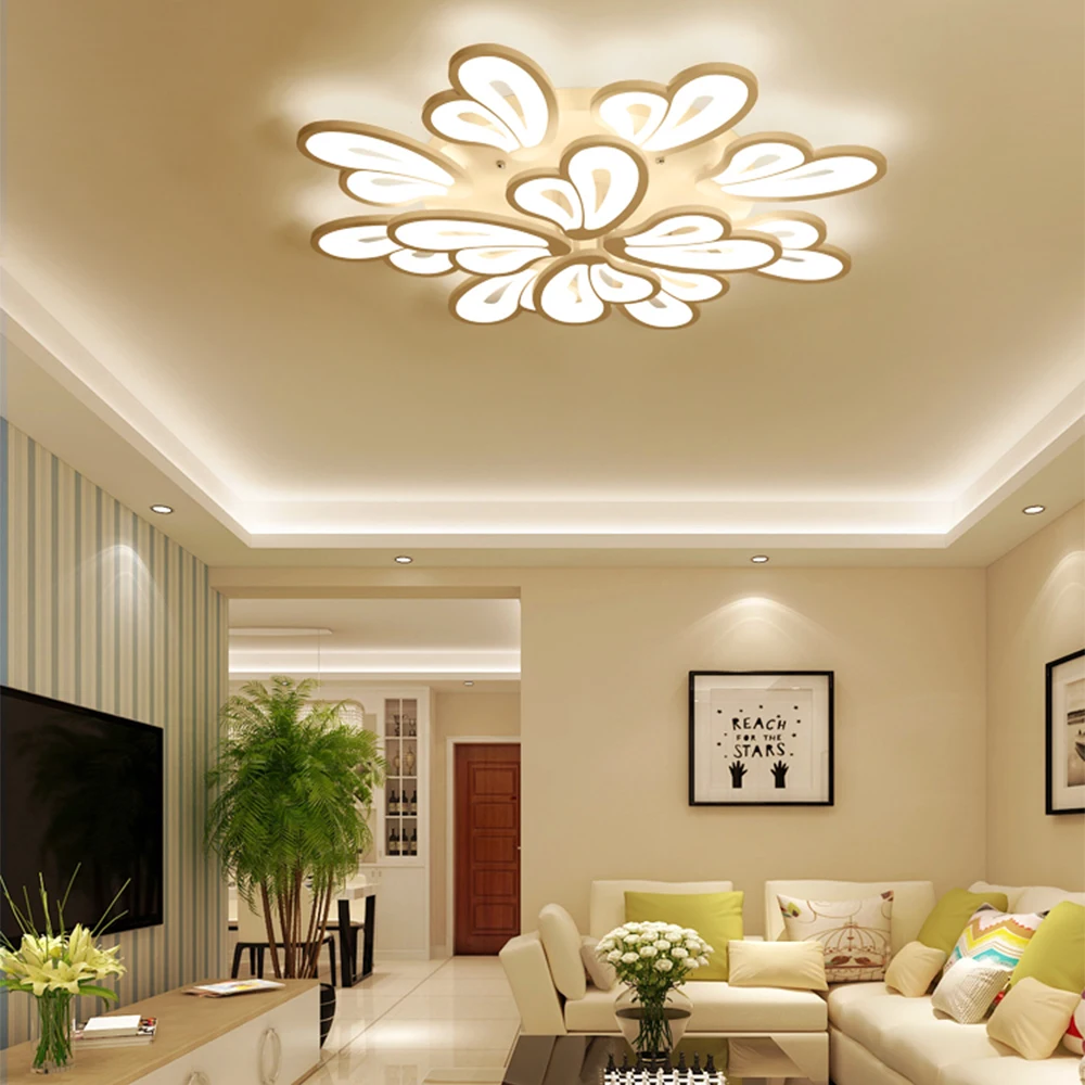 Новая горячая современная светодиодная люстра белая люстра освещение для гостиной спальни столовой поверхностной установки