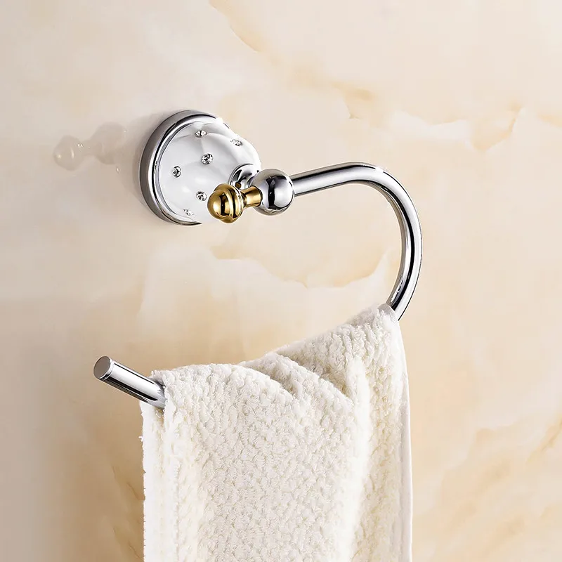 Towel Rings Solid Br Gold Holder Bath Shelf Rack Towel Holder Bath Shelf Rack