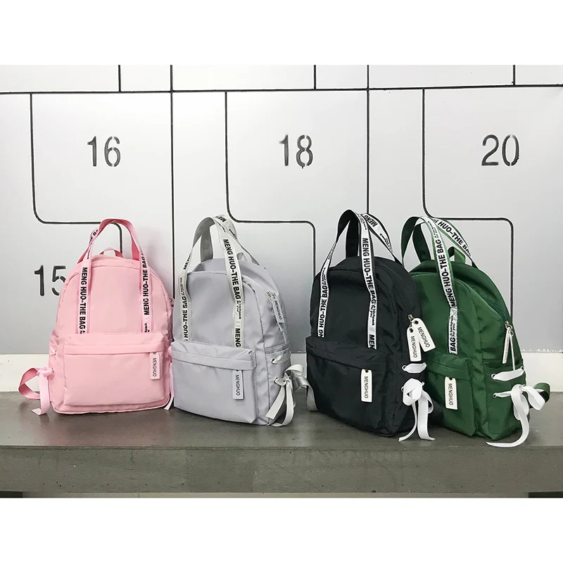 Moda 2018 mochila mujer Preppy Mochilas escolares para adolescentes mochila mujer Nylon bolsas de viaje niñas Bowknot mochila Mochilas