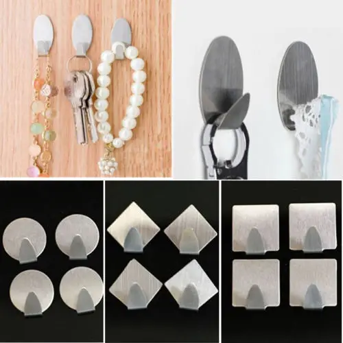 

Cute Wooden Clothes Hook For Room Wall Decorate Children Room Stainless Steel Self Adhesive Square Hook Hanger