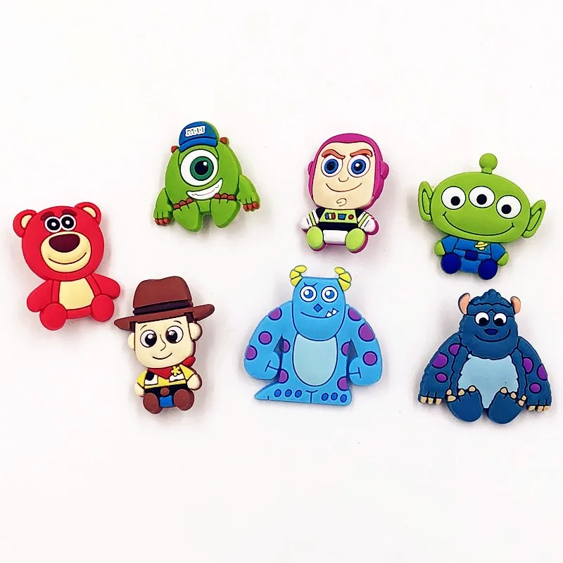 

7PCS Woody Buzz Cartoon character PVC Button Pinbacks Pins Badges Brooches Badge Bags clothes jeans Accessories children gift