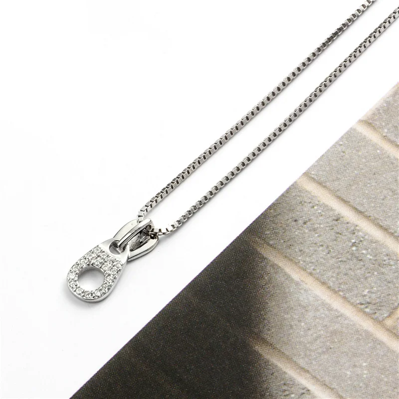 full zircon necklace woman 100% 925 Sterling silver nacklace Jewellery Clavicle chain pendant charms gift
