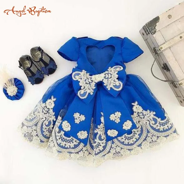 vestido azul 1 ano