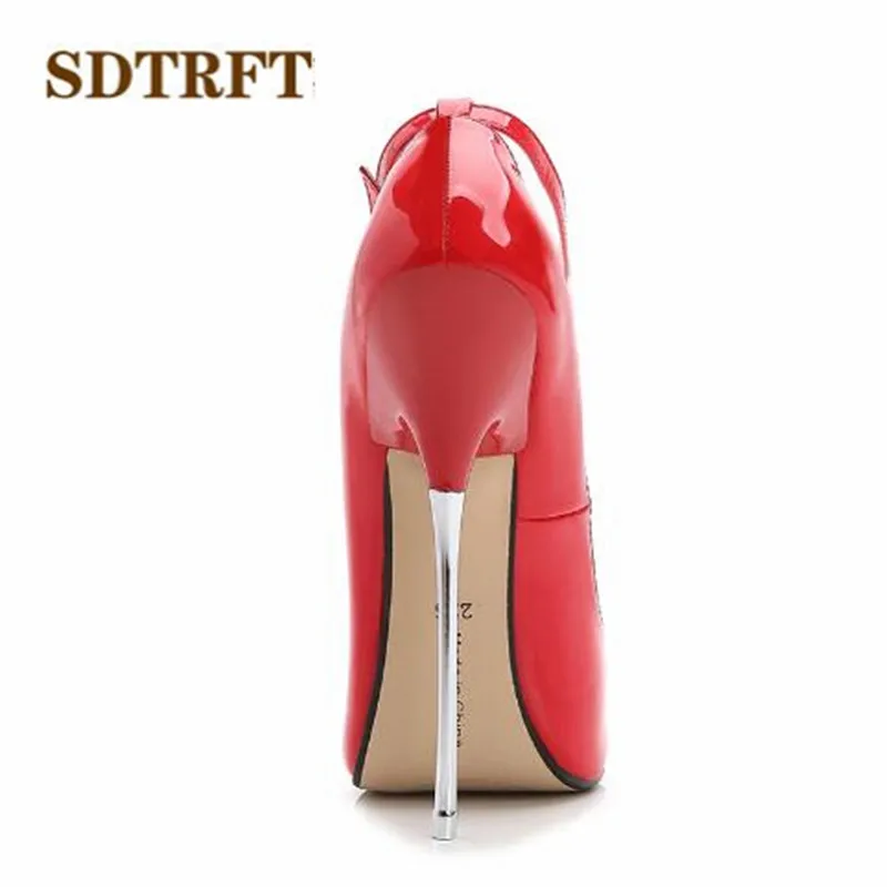 SDTRFT/Большие Размеры: 35-44, новые модные весенне-осенние свадебные туфли на высоком тонком металлическом каблуке 16 см женские туфли-лодочки с пряжкой для костюмированной вечеринки
