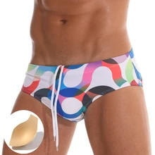 Одежда для плавания с подкладкой, пуш-ап, мужские пляжные бикини, плавки, быстросохнущие сексуальные мужские спортивные плавки для купания, сёрфинга mayo Sunga, купальный костюм