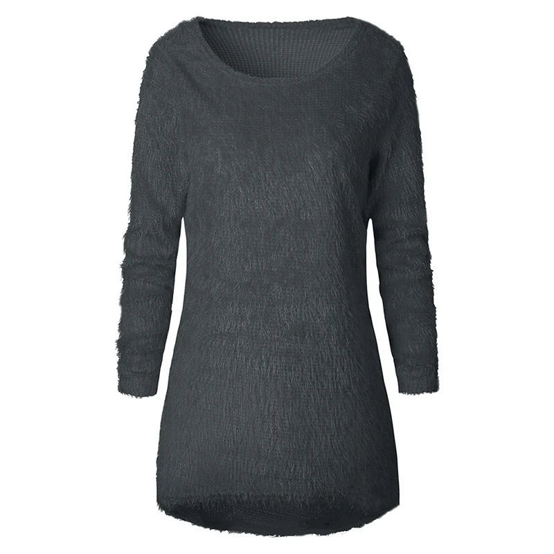 Bigsweety размера плюс вязаные свитера женские пуловеры с круглым вырезом повседневные свободные длинные свитера зимняя модная одежда Pull Femme Hiver