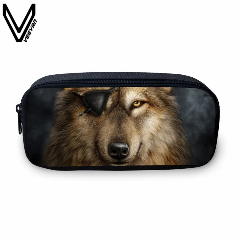 VEEVANV Animal Wolf Prints Case Holder Casual Cosmetic Bags Cute Animal Purses Kids Wallets School Case For Study Students Bags VEEVANV Animal Wolf Prints Case Holder Casual Cosmetic Bags Cute Animal Purses Kids Wallets School Case For Study Students Bags