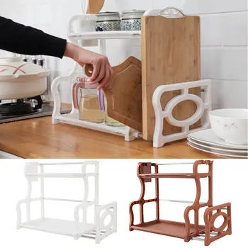 

Kitchen 2 Layers Storage Rack Holder Tableware Shelf Drying Rack Drainer Multifunction Plastic Tool Utensils Cutlery Organizer