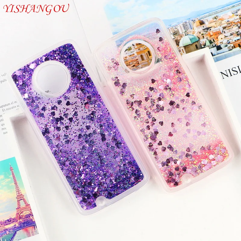 

YISHANGOU Liquid Quicksand Glitter Clear Case For Motorola Z2 Play G6 Plus Star Heart Sequin Cover For Moto G6 G5S G5 Plus Cases