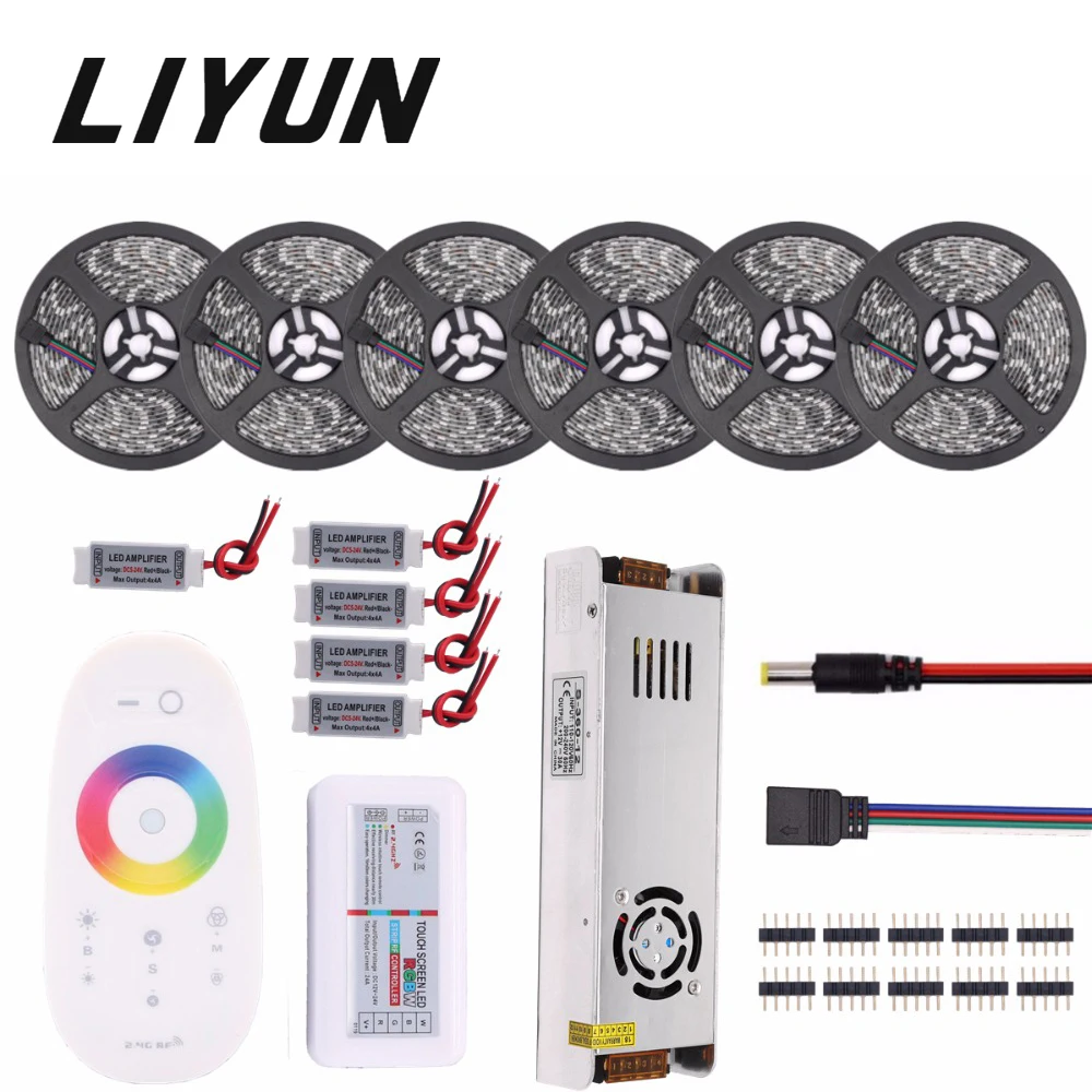 

RGB LED Strip Waterproof 5050 5M 10M 15M 20M 30M DC 12V RGBWW RGBW LED Light Flexible Strips add Controller Power Amplifier