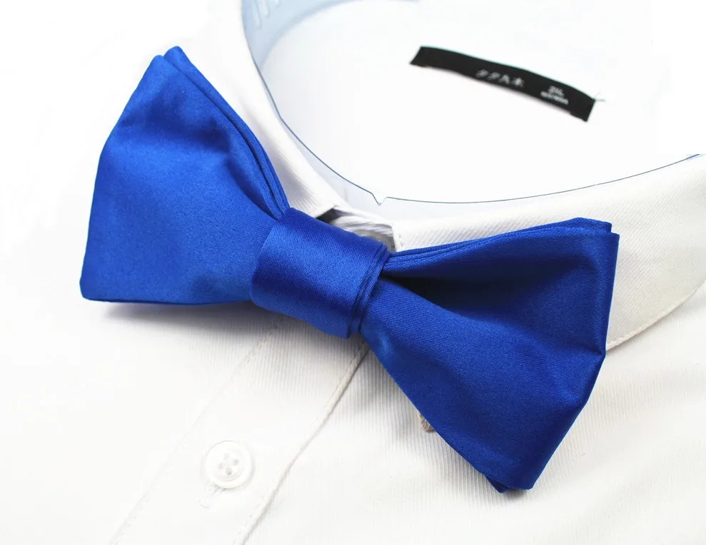 Mens Bowties Solid Color Plain Silk Self Tie Bow Ties Butterflies Noeud Papillon Business Wedding GUSLESON New Quality Fashion