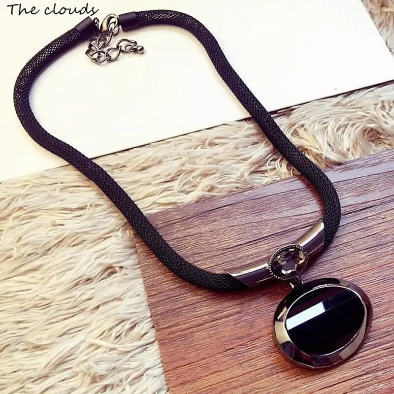 Necklaces Beaded Womenpendant Clavicle-Chain-Accessories All-Matchelegant Black