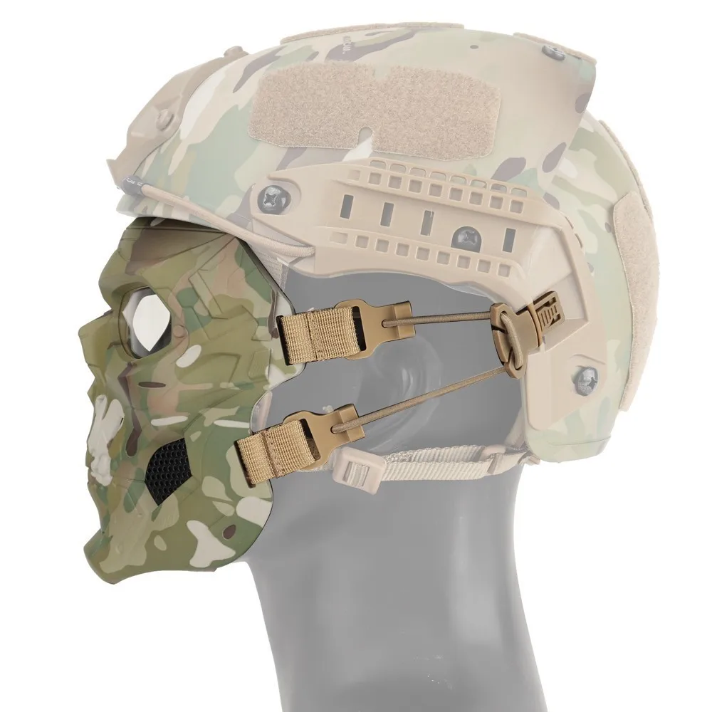 Airsoft Shooting Tactical Hunting Equipment Gears Skull Messengers Unisex Full Protective Mask Helmet 2 Wearing Ways Accessories