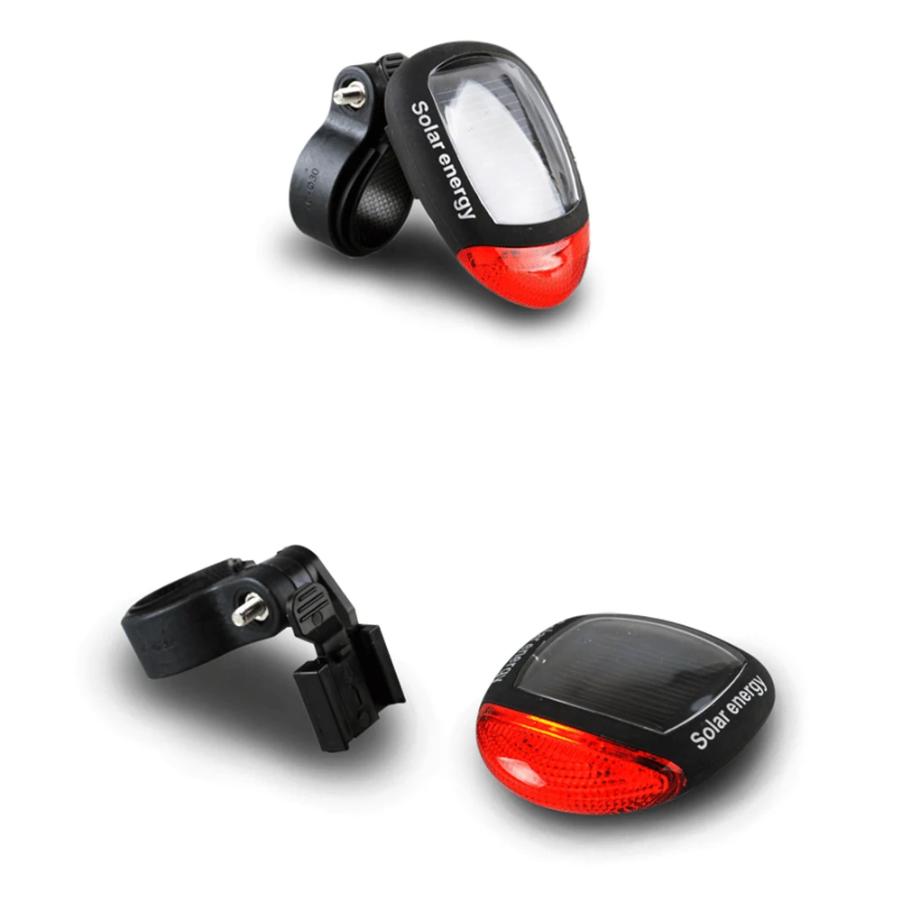 Solar Powered LED Rear Flashing Tail Light for Bicycle Cycling Lamp Safety TR