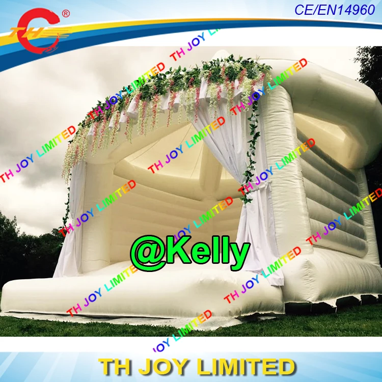 Free air shipping white inflatable wedding bouncer for sale, custom