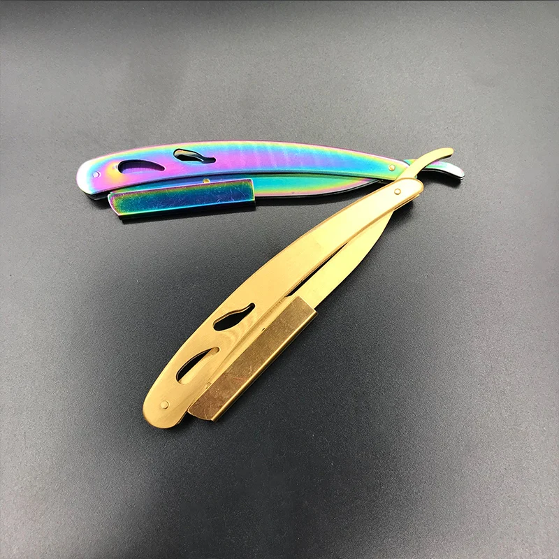 Single Copper Handle Razor Holder Barber Tools Hair Razor And Blades Holder Antique Black Folding Shaving 3