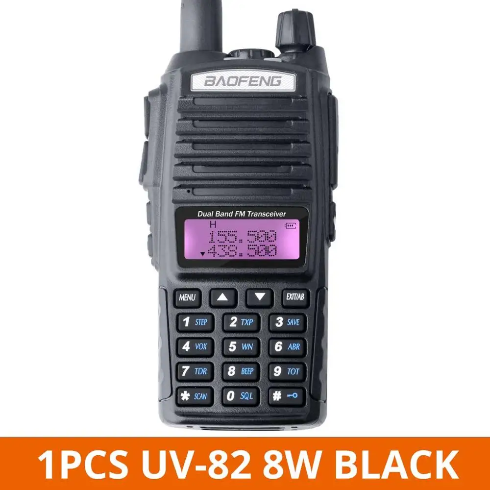 Baofeng UV-82 двухканальная рация UV82 CB радио Отдельная кнопка PTT 128CH FM VOX Ham Радио большой диапазон для охоты радио - Цвет: 8W UV82