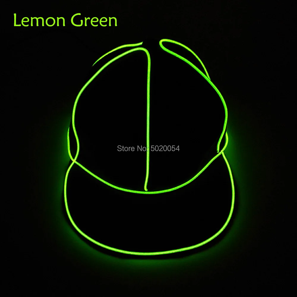 Модная бейсбольная кепка EL Wire s Gorras со светодиодной подсветкой, хип-хоп кепка на лето и весну, светильник, светящаяся Кепка для мужчин и женщин - Цвет: Design-C Lemon Green