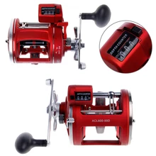 Троллинг счетчик рыболовная барабанная Катушка 12BB подшипники baitcasing Рыболовная катушка линия колесный счетчик троллинг литье барабан