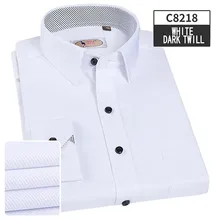 Брендовые мужские саржевая рубашка egular Fit с длинным рукавом рубашки Slim fit Большие размеры 6XL 7XL одноцветное Деловое платье инструменты для рубашек из хлопка