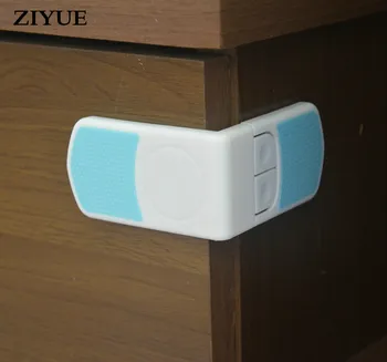 

Free Shiipping 10pcs/lot Child Safety Double-button Right-angle Drawer Cabinet Lock