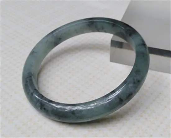 

FREE SHIPPING>>>@@ NEW 100% NATURAL BLACK BEAUTIFUL GREEN JADEITE JADE BRACELET 57.5MM NEW