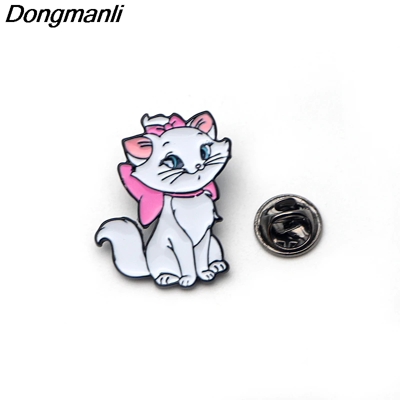 P2268 Dongmanli новые Marie Aristocats Детские булавки Maria Cat эмалированная Брошь для женщин и девочек значок ювелирные изделия аксессуары