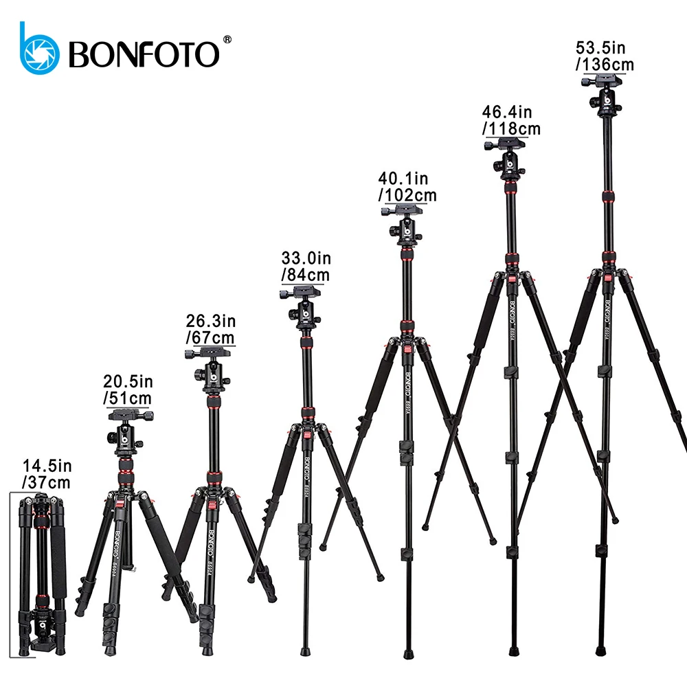  BONFOTO B690A Lightweight Tripod Monopod Portable Travel Camera Stand with Ball Head and Carry Bag 