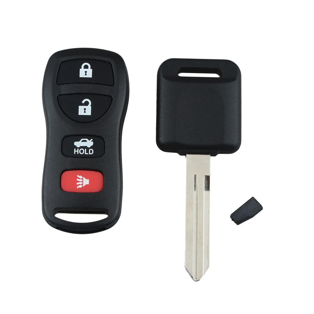 

4 Buttons Keyless Entry Remote Fob & Chip Transponder Ignition Car Key Fit For Nissan Replacement Refit Car Key