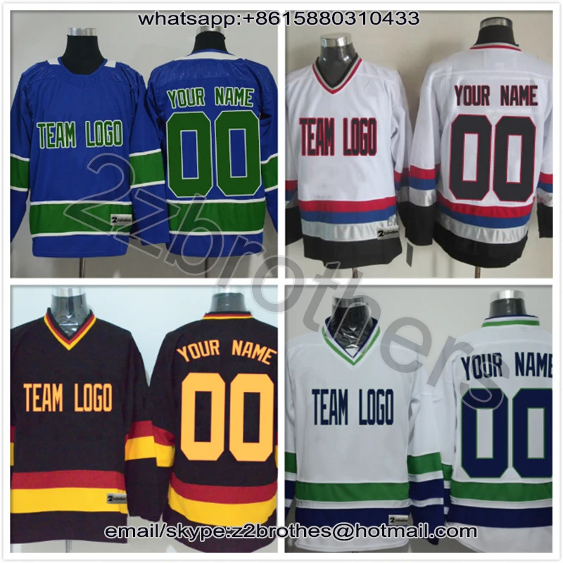 

Factory OEM Custom Ice Hockey Jersey Design DIY Your Own College Team Sweater Any Style Embroidered Logo Men Women Kid Vancouver