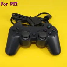 Black Color Wired Controller For Sony Playstation 2 Gamepad Double Vibration Controle For Sony PS2 Joystick