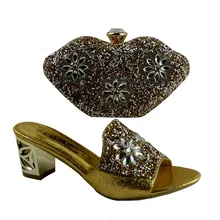No 1281 African shoe and bag high heel Italian shoe with matching bag ladies matching