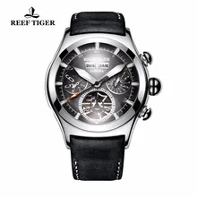 Риф Тигр/RT мужские спортивные часы аналоговый Дисплей светящиеся турбийон часы Календарь автоматические часы RGA7503