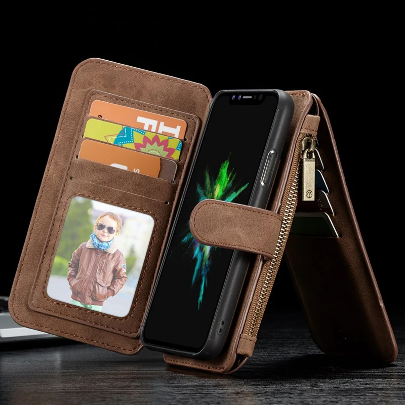 Чехол для Apple iPhone X XS Max XR Роскошный Ретро слот карт Магнитный многофункциональный