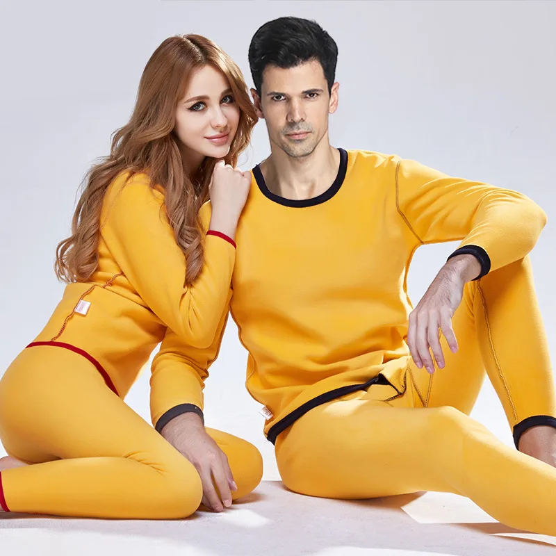 

Thermal Underwear Set For Women Men Winter Long JohnsThick Warm Velvet Womens Winter Clothes Couple Pant And Top Thermal Suit