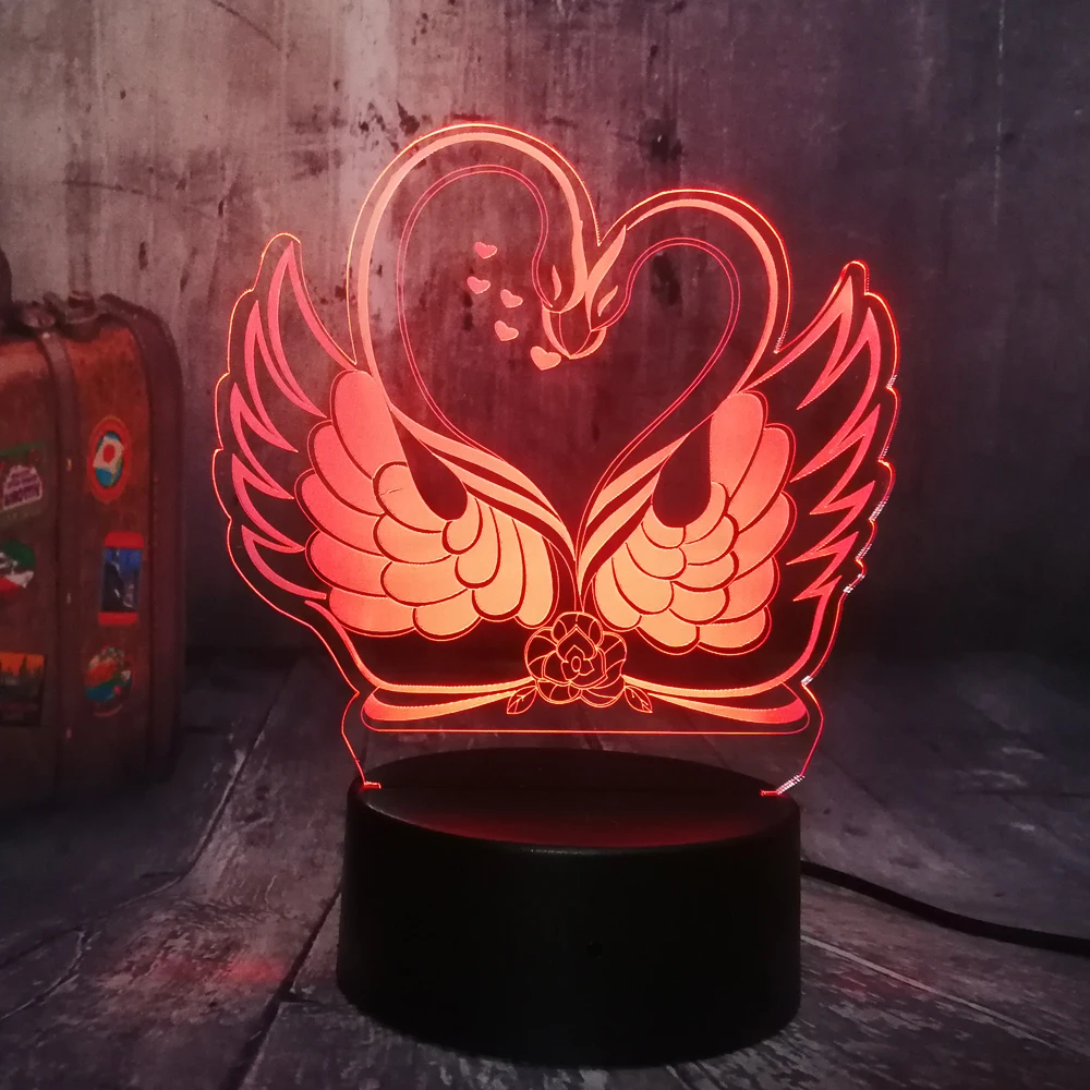 Romance 3D LED Horse Bear Lamp 7 Color Change Night Light Desk Birthday Gift
