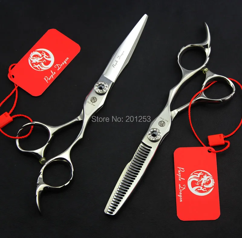 

High Quality JP440C 6.0Inch Cutting Scissors and Thinning Scissors Hair Shears with Diamond for Salon Hairdressers LZS0672