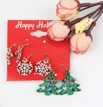 

New Fashion Women Christmas Earring Snowman lovely Tree Beads Christmas Jewelry Earring Sets Christmas Earring For Women Gifts