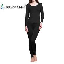 Женский комплект кальсонов из чистого шелка, вязаный зимний комплект термобелья, Размеры M, L, XL, XXL