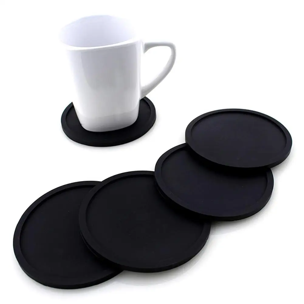 

hot!Round Silicone Placemat Cup Coaster Table Mug Glass Holder Pad Kitchen Gadget 10cm x 0.5cm