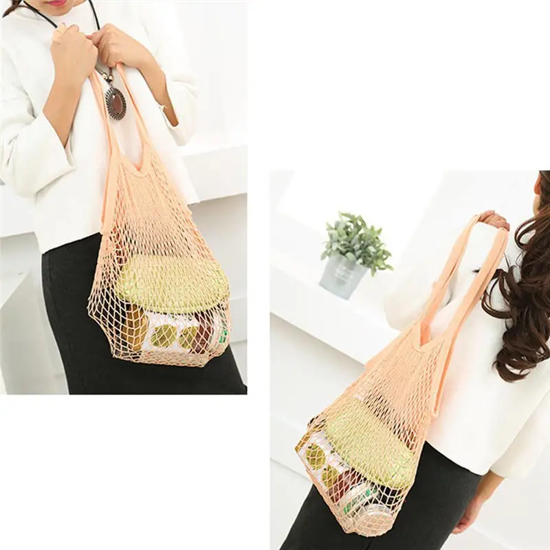 1 Piece Reusable String Shopping Bag Grocery Bag Fruits Vegetables Tote