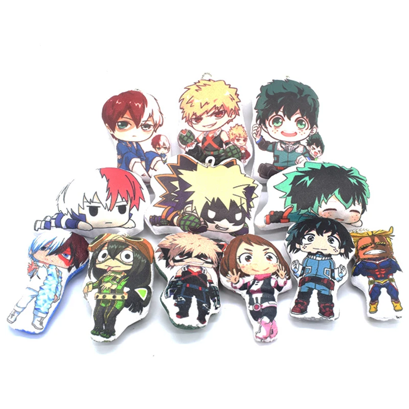10 см мультяшная плюшевая игрушка My Hero academic брелок шото Тодороки Midoriya Izuku Bakugou Katsuki