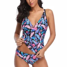KLV одежда для плавания сексуальный купальник для женщин пуш-ап танкини наборы сексуальный Принт пуш-ап Мягкий купальник винтажная пляжная одежда купальники