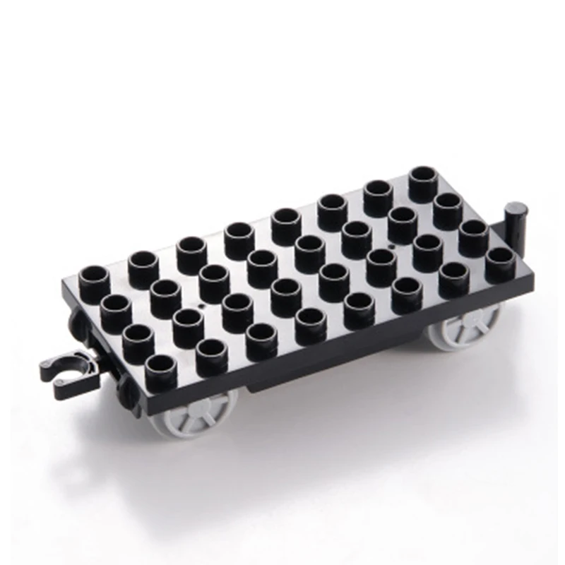DIY Big Size Railway Cross Train Track Building Blocks Compatible Duploe Classic Car Accessories Sets Bricks Parts Toys for children (15)