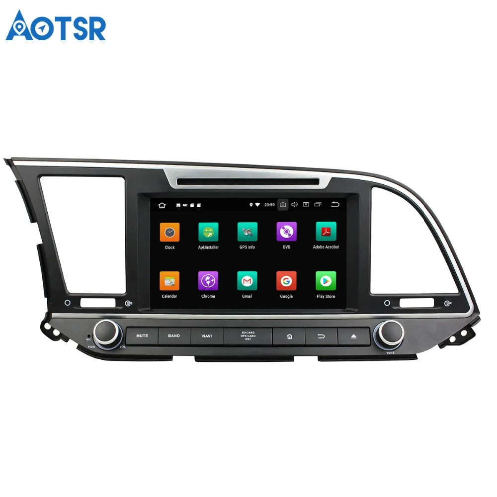 Flash Deal Aotsr Android 8.0 7.1 GPS navigation Car DVD Player For Hyundai Elantra 2016 multimedia radio recorder 2 DIN 4GB+32GB 2GB+16GB 3