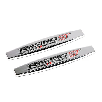 

2pc Car Fender side Emblem Badge Decal rear trunk Sticker for Racing ST logo focus 2 3 mk2 fiesta kuga mondeo ranger fusion