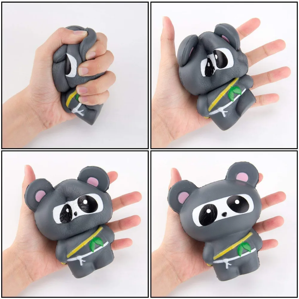 Животных Jumbo 14 см Kawaii ниндзя Squishy Panda/медведь/лиса хлеб мягкий замедлить рост Веселый малыш игрушки сладкий Шарм мультфильм торт