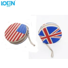 1 шт., Круглый домашний чехол из искусственной кожи с изображением флага, 20 шт., сумка для хранения дисков и компакт-дисков, круглый чехол для DJ VCD, карман для дома, Универсальный Автомобильный Чехол