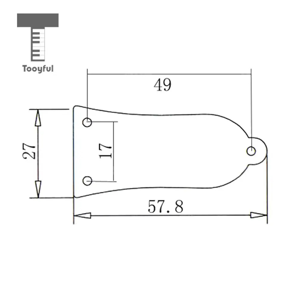 Tooyful Iron Bell-shaped 2 Holes Guitar Bass Replacement Truss Rod Cover Plate with Screws Musical Instrument Parts